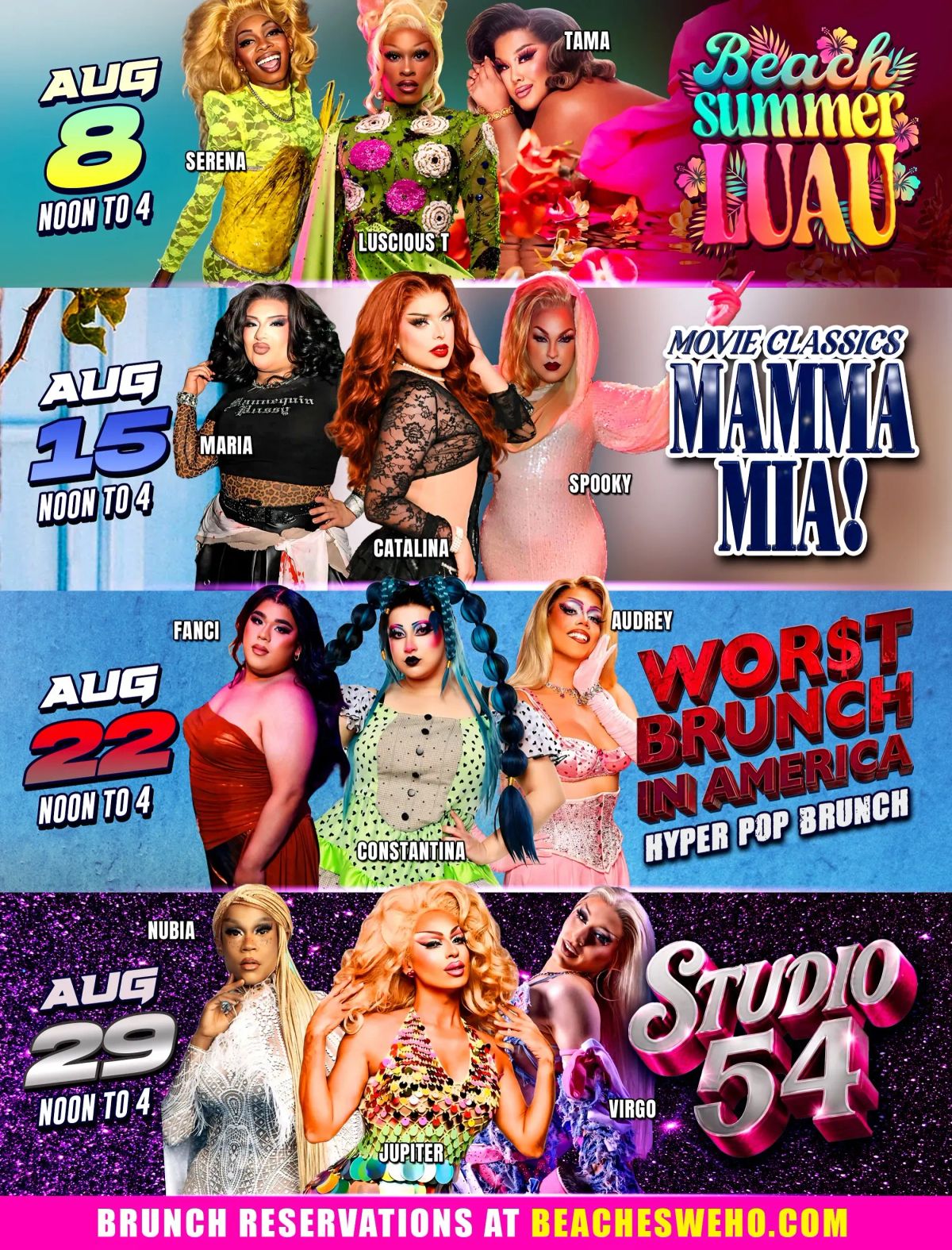 Studio 54 Drag Brunch flyer