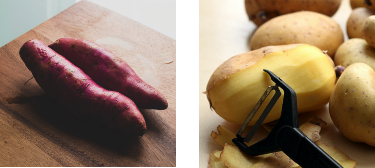 고구마와 감자의 칼로리 비교