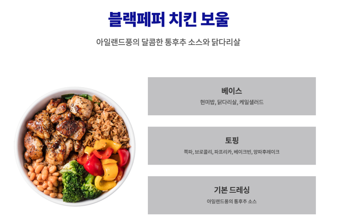 칼로리 및 영양성분