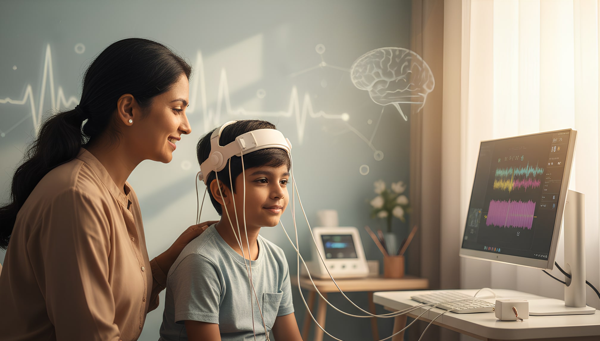 boy getting neurotherapy treatment for hyperactivity