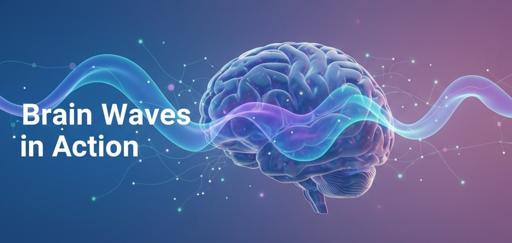 Brain waves in action - alpha - theta - gamma - beta