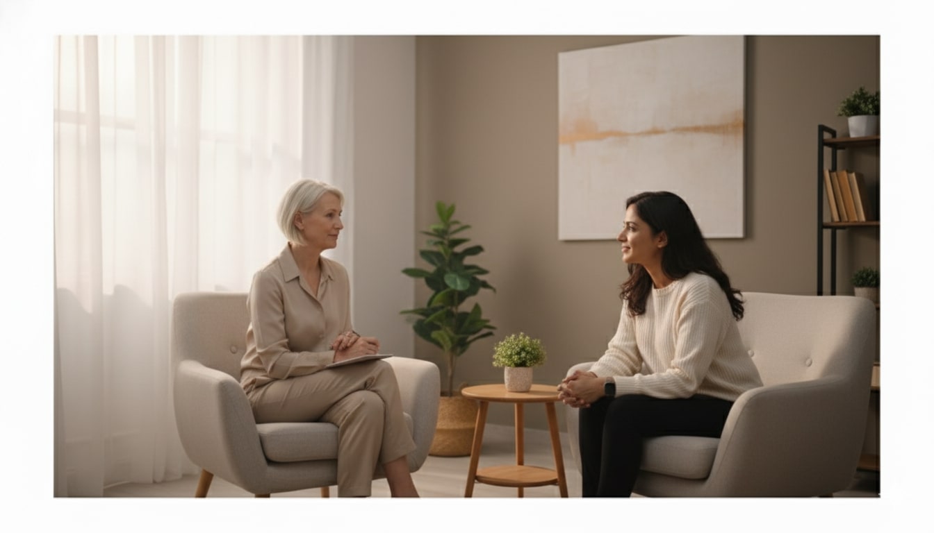 indian woman attending therapy