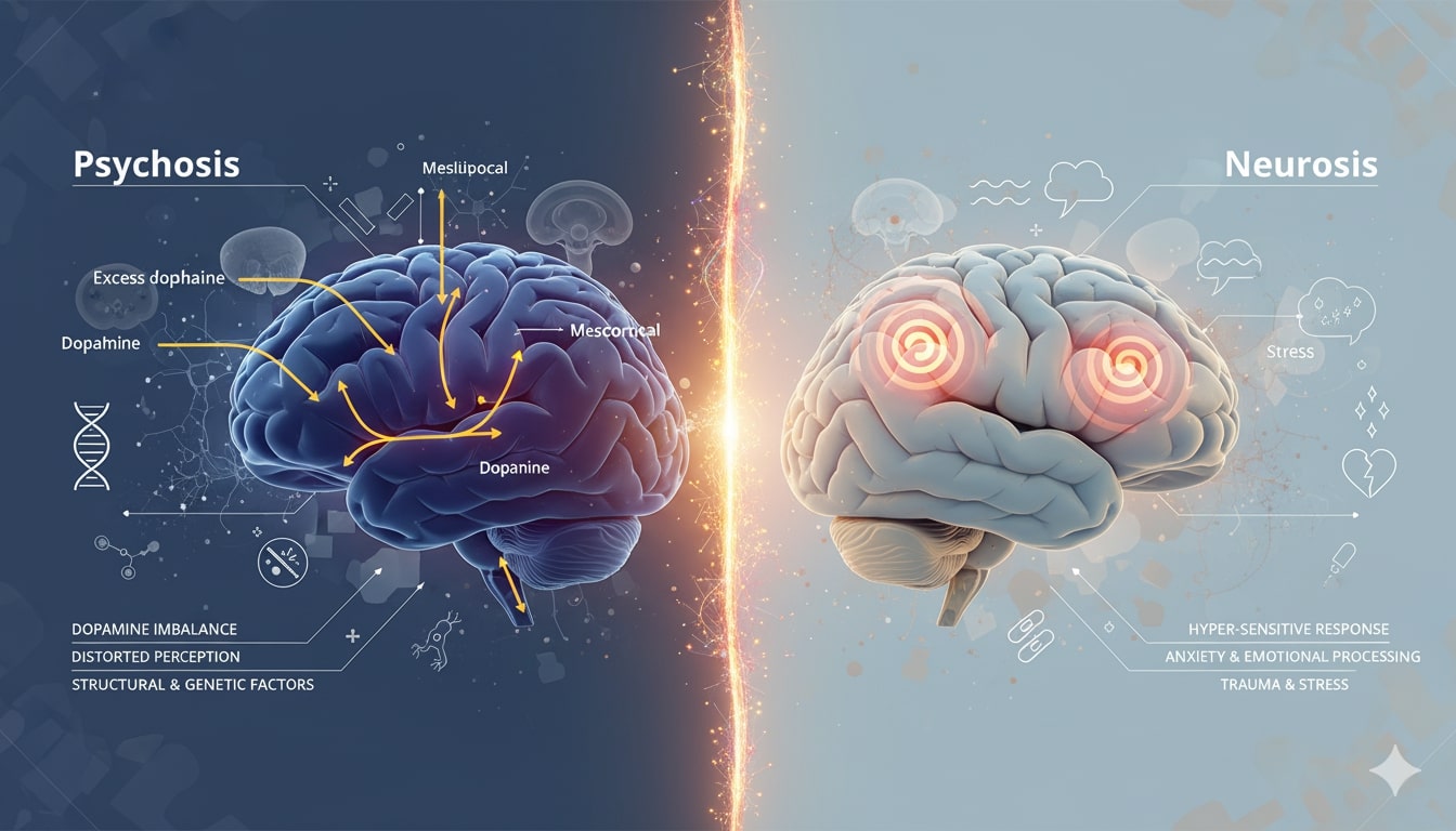 neuroscience behind psychosis and neurosis