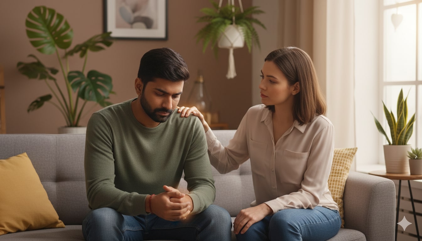 therapist helping suffering from psychosis disorder