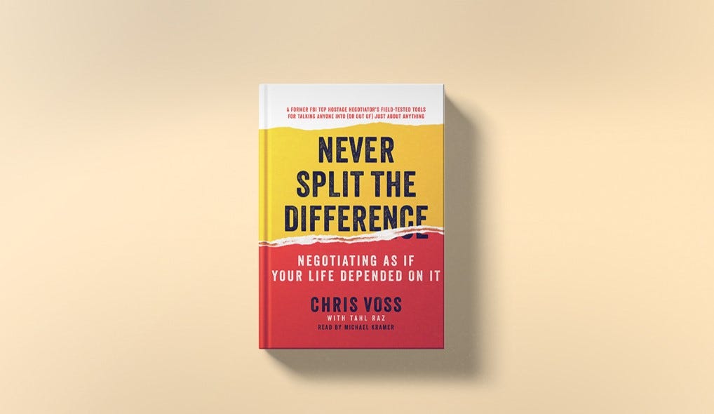 Never Split the Difference by Chris Voss book cover
