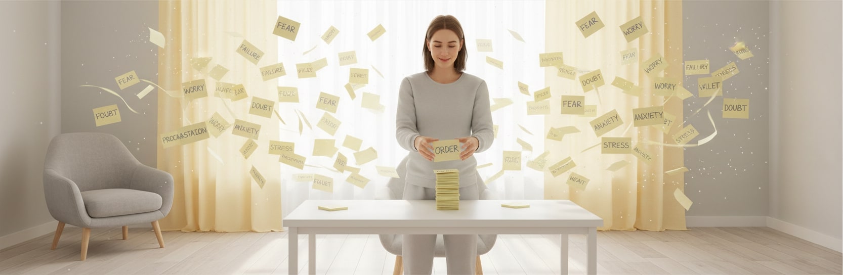 woman-labeling-her-thoughts-to-control-her-mind