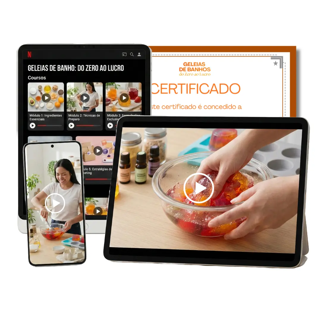 Geleias de banho em potes