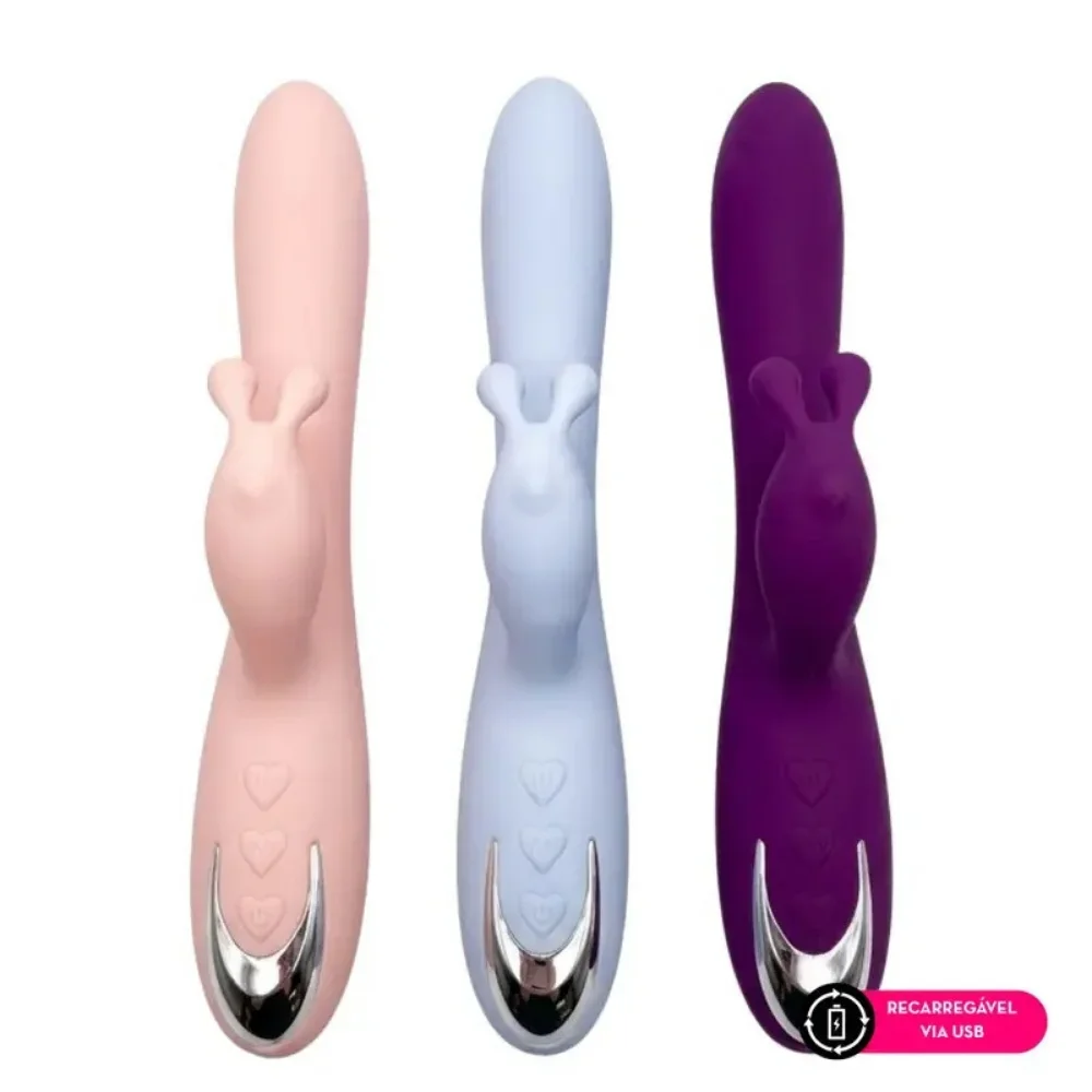 Vibrador ponto G com estimulador rabbit