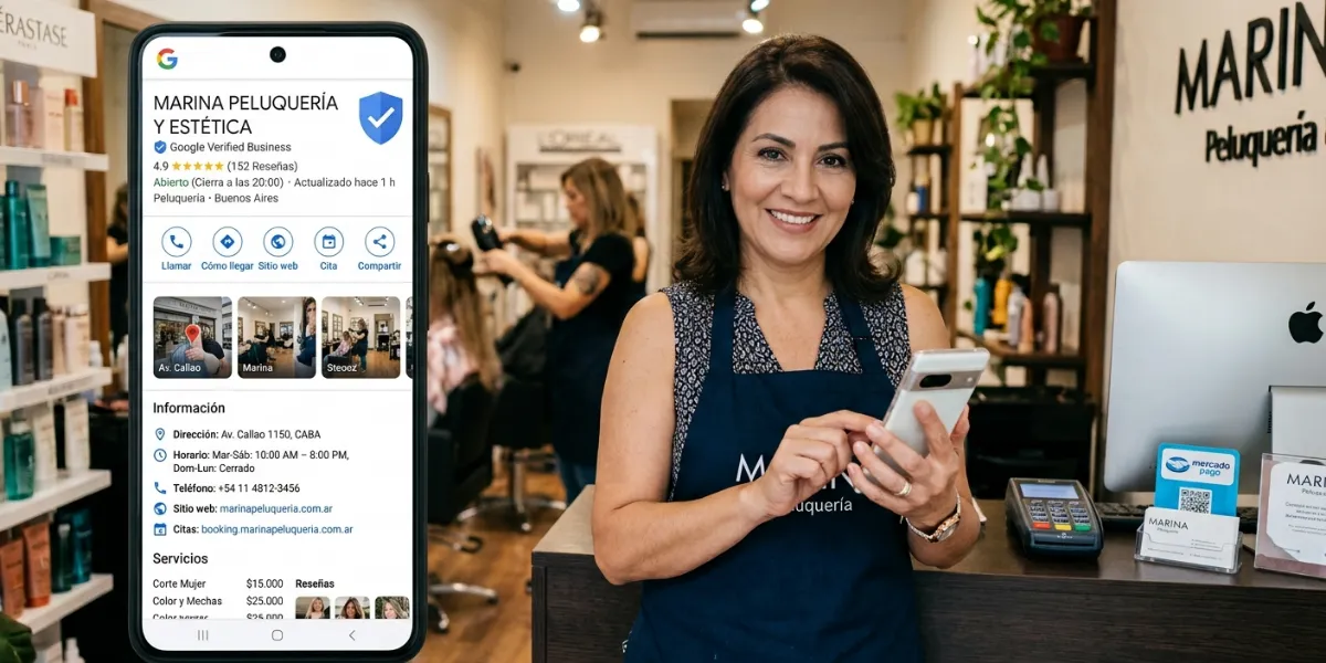 Ficha de Google de una peluquería completa y verificada