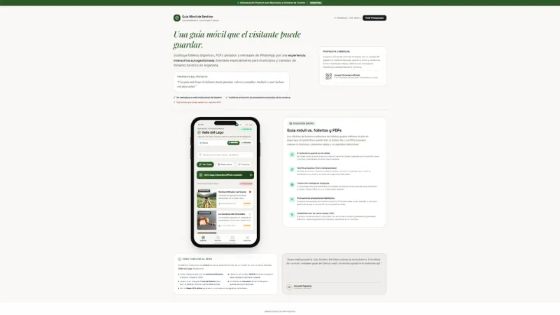 Comparativa visual entre una webapp de destino y una app nativa para turismo