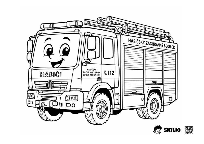 START: Hasiči – omalovánka – Už vím, kam kreslím - START, Doprava, Auto pro děti SMART - už chápu, co se děje (6–8 let) - omalovánka ke stažení zdarma