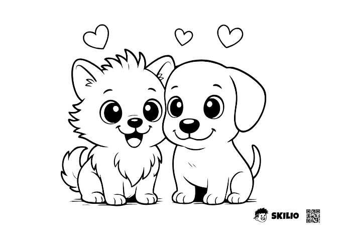 START: Pes zamilovaný – omalovánka – Už vím, kam kreslím - START, Import pro děti START - už vím, kam kreslím (4–6 let) - omalovánka ke stažení zdarma