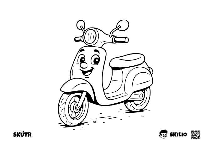 START: Motorka skútr – omalovánka – Už vím, kam kreslím - START, Import pro děti START - už vím, kam kreslím (4–6 let) - omalovánka ke stažení zdarma