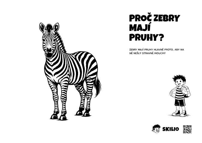 SMART: Zebra - Skilio – Už chápu, co se děje - SMART, Import pro děti SMART - už chápu, co se děje (6–8 let) - omalovánka ke stažení zdarma