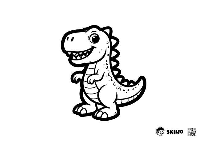 Dinosaurus – omalovánka pro děti MINI - první tahy (2–4 roky) - omalovánka ke stažení zdarma