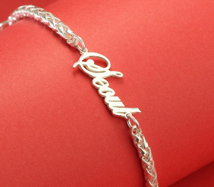 Personalized Silver Bracelet for Newborn Babies – Year of the Horse Design
