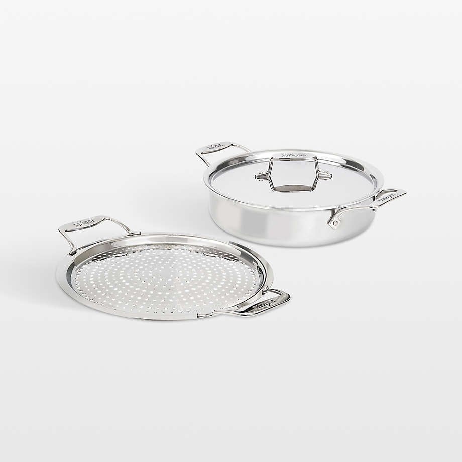 All-Clad ® D5 Sauteuse with Lid and Strain & Splatter Guard