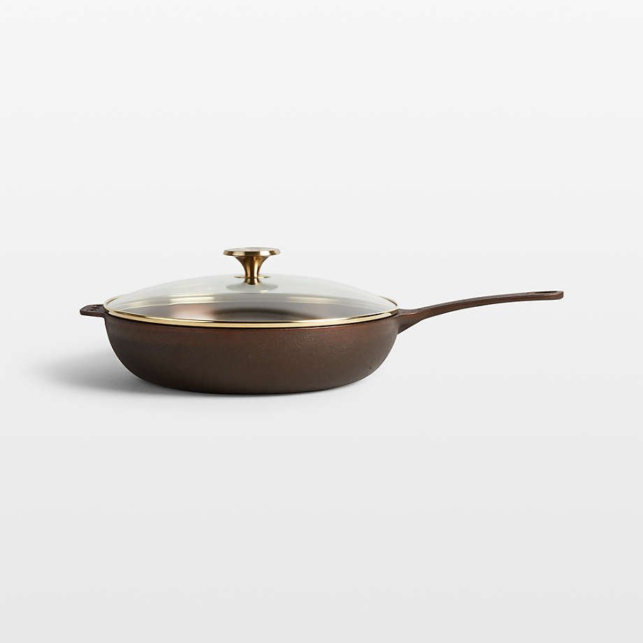 Smithey Cast Iron Deep Skillet with Lid