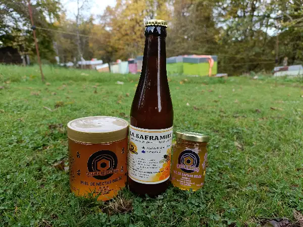 Miel de printemps, d'été, crémeux et au safran, bière La Saframiel