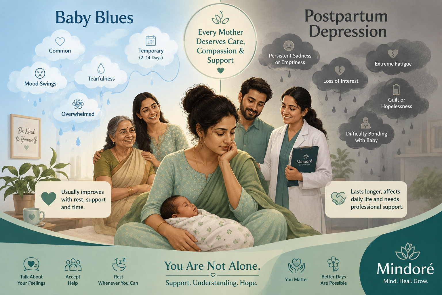 Postpartum Blues vs Postpartum Depression: Understanding the Difference in the Indian Cultural Context