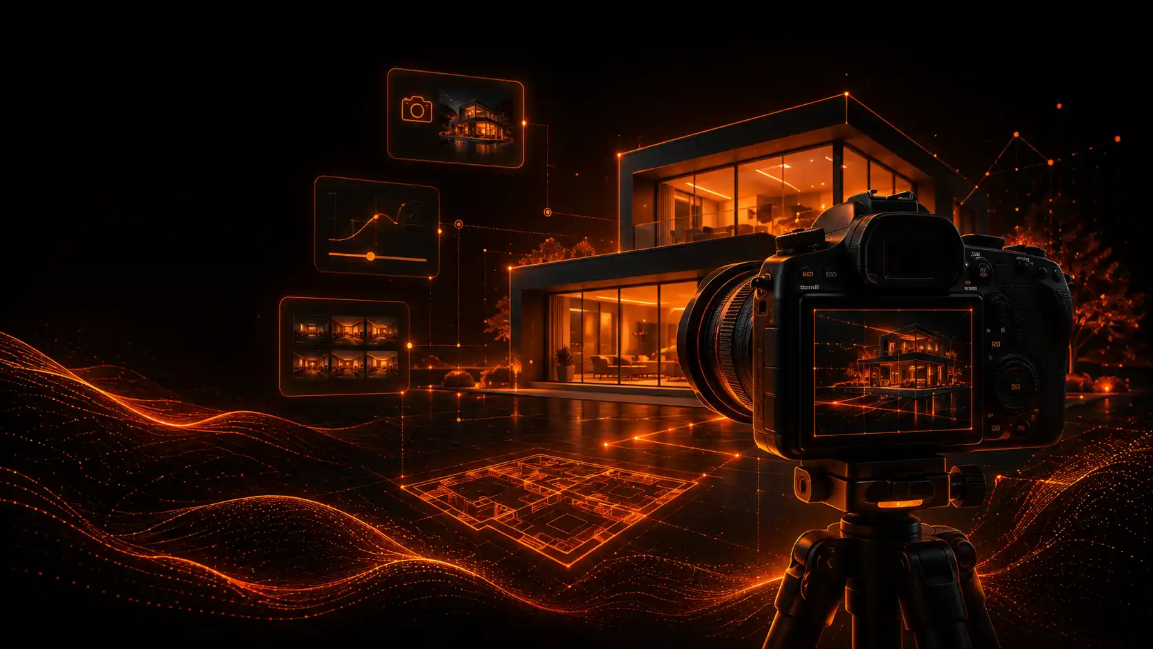 Professioneel gefotografeerd interieur met natuurlijk licht en rechte verticale lijnen