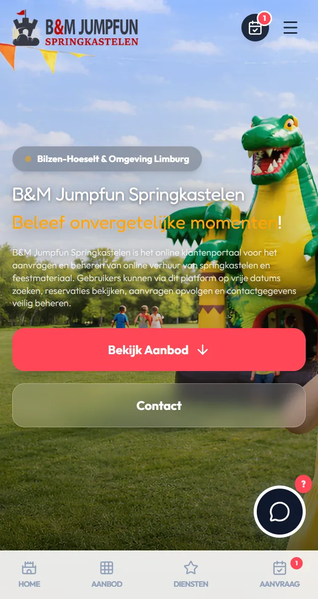 BM Jumpfun - Homepage mobiel