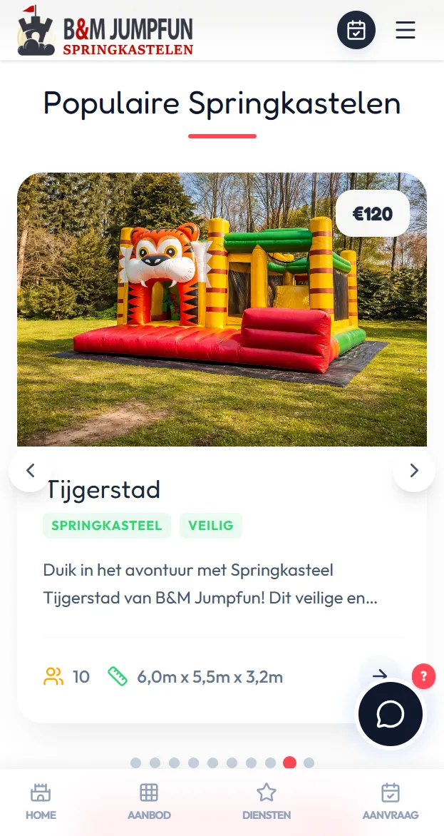 BM Jumpfun mobiele weergave