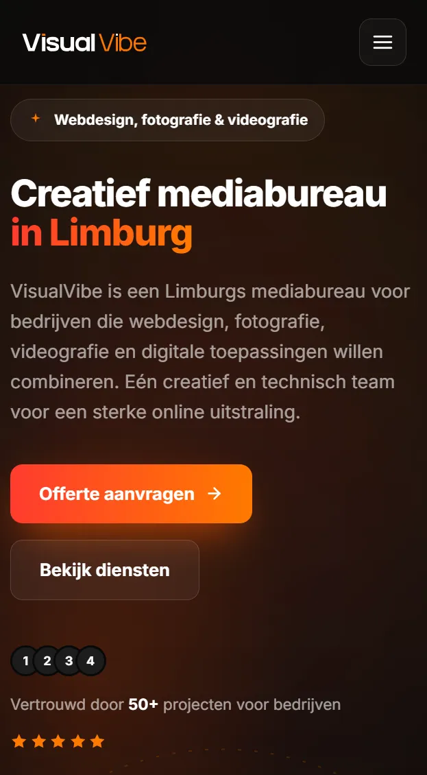 VisualVibe mobiele weergave