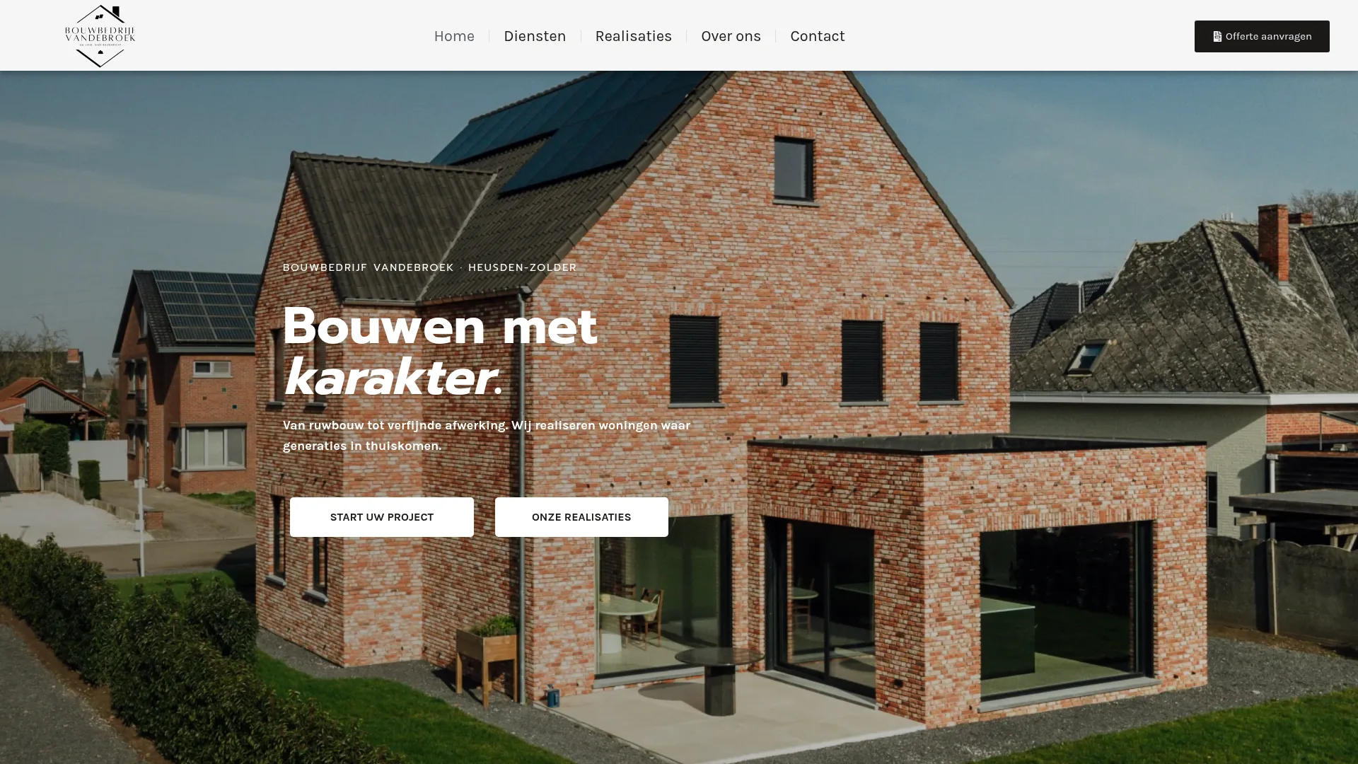 Bouwbedrijf Vandebroek website