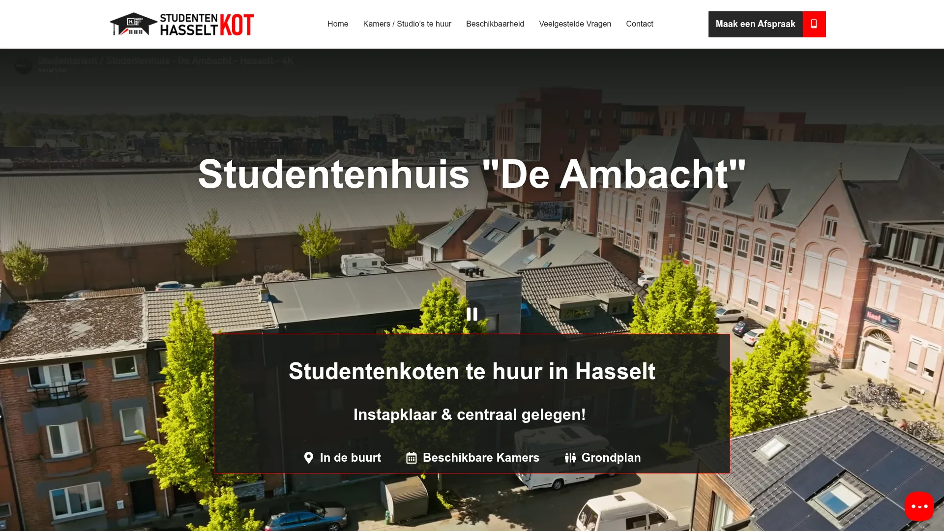 Studentenkot Hasselt website