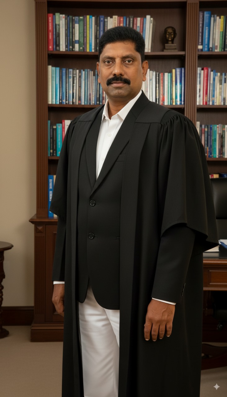 Advocate working at a desk.