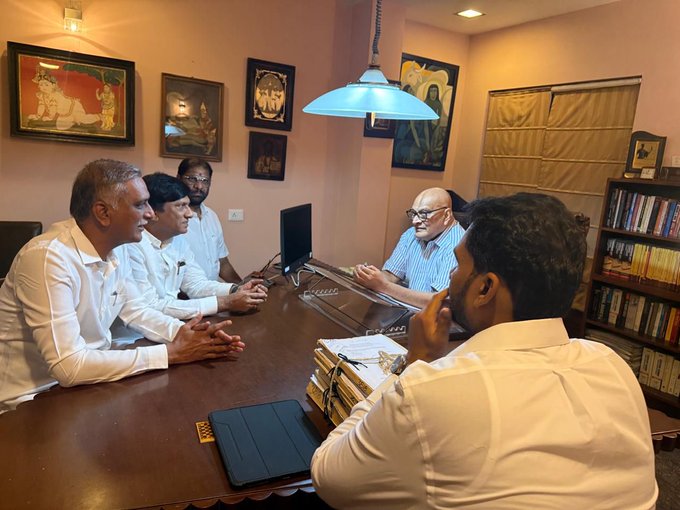 BRS Team Meets Aryama Sundaram Over Kaleshwaram Case