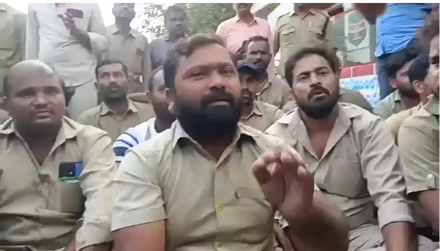 Drivers Protest Against ACP at Mancherial RTC Depot