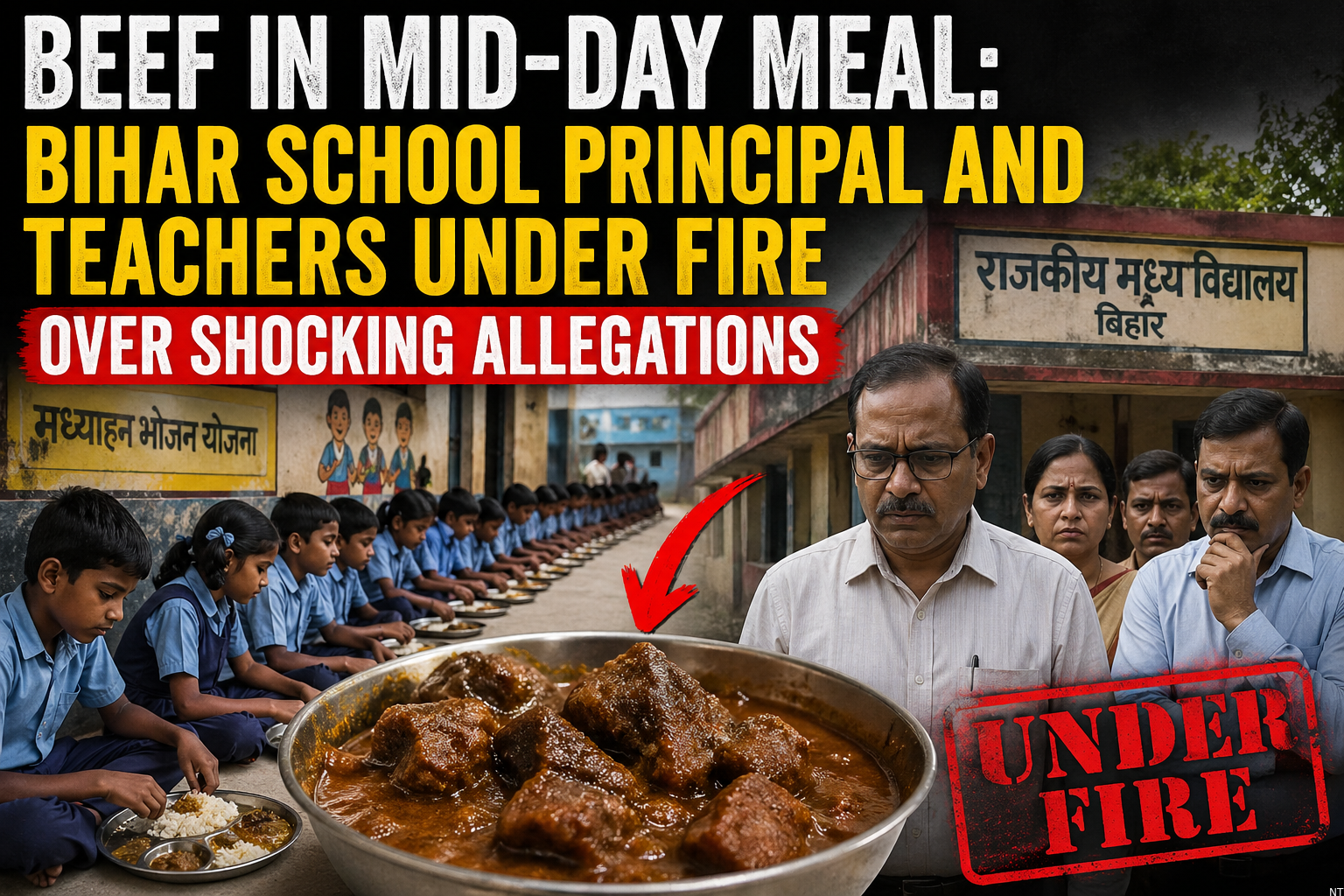 Beef in Mid-Day Meal: Bihar School Principal and Teachers Under Fire Over Shocking Allegations