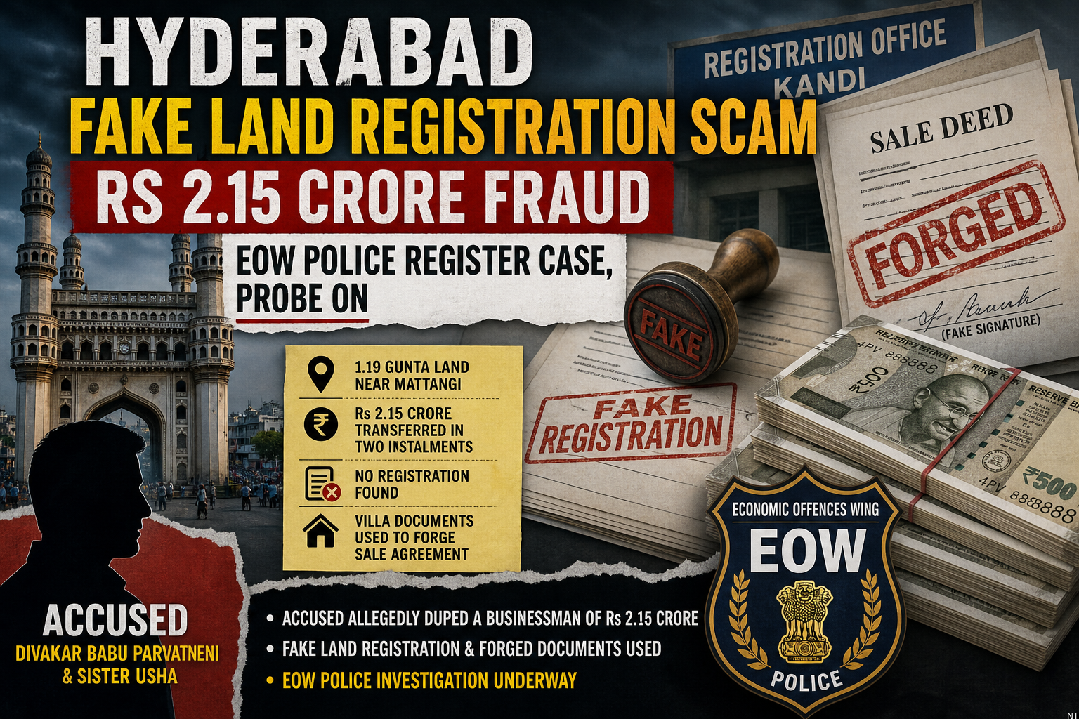 Hyderabad Fake Land Registration Scam Rs 2.15 Crore Fraud