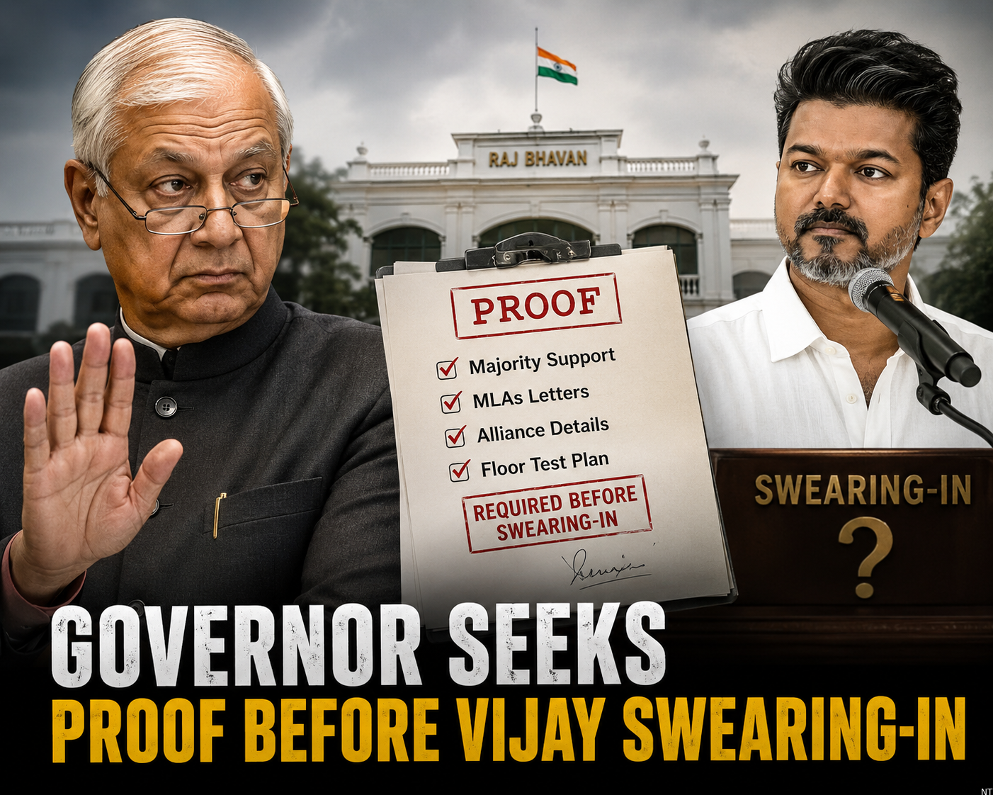 Governor Seeks Proof Before Vijay Swearing-In