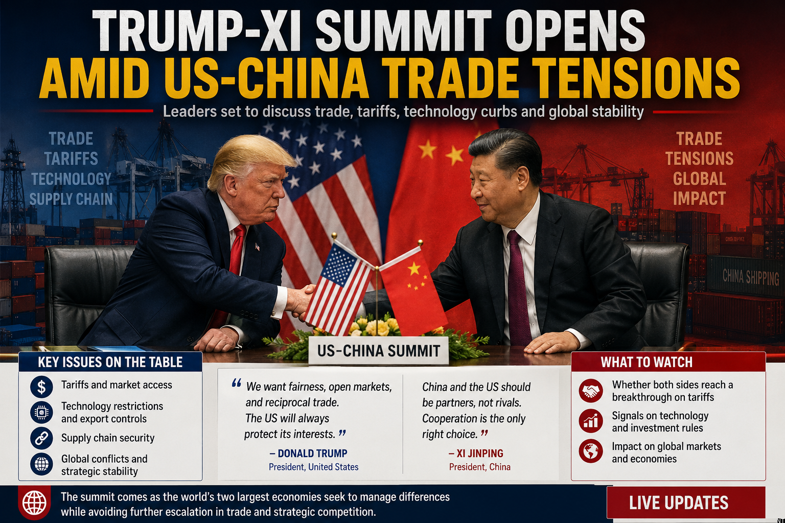 Trump-Xi Summit Opens Amid US-China Trade Tensions