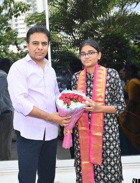 KTR Honours TG EAPCET 2026 State Topper Rushi