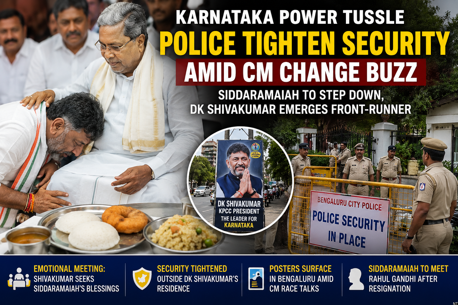 Karnataka Police Tighten Security Amid CM Change Buzz