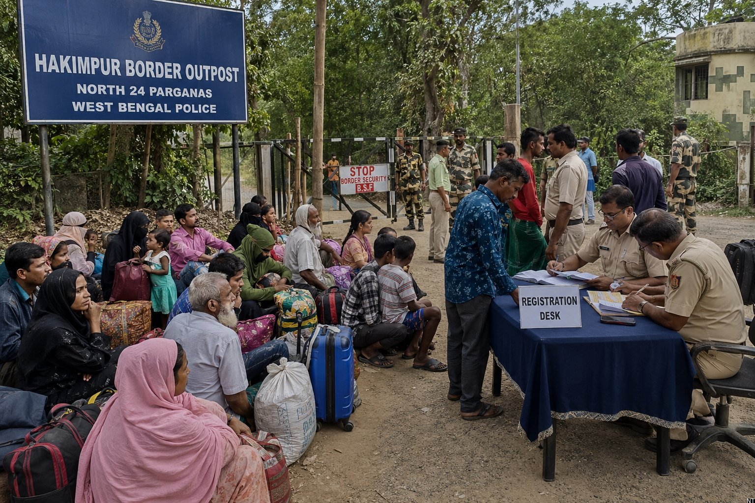 West Bengal Police Register Migrants at Border