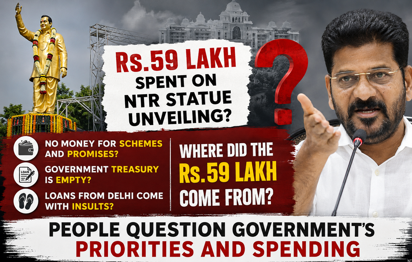 Government Faces Questions Over NTR Statue Spending