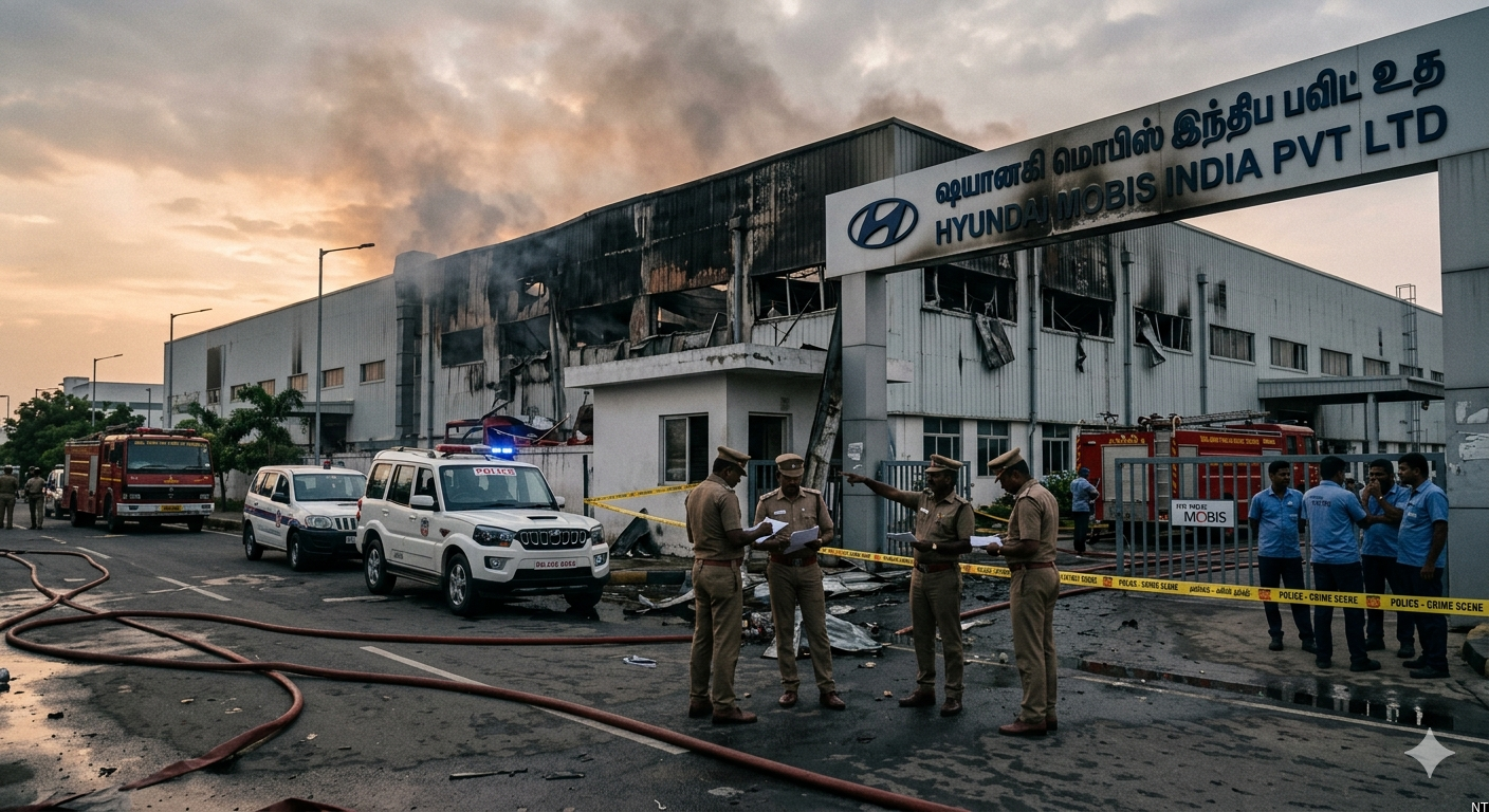 Police probes Hyundai Mobis factory fire in Irungattukottai