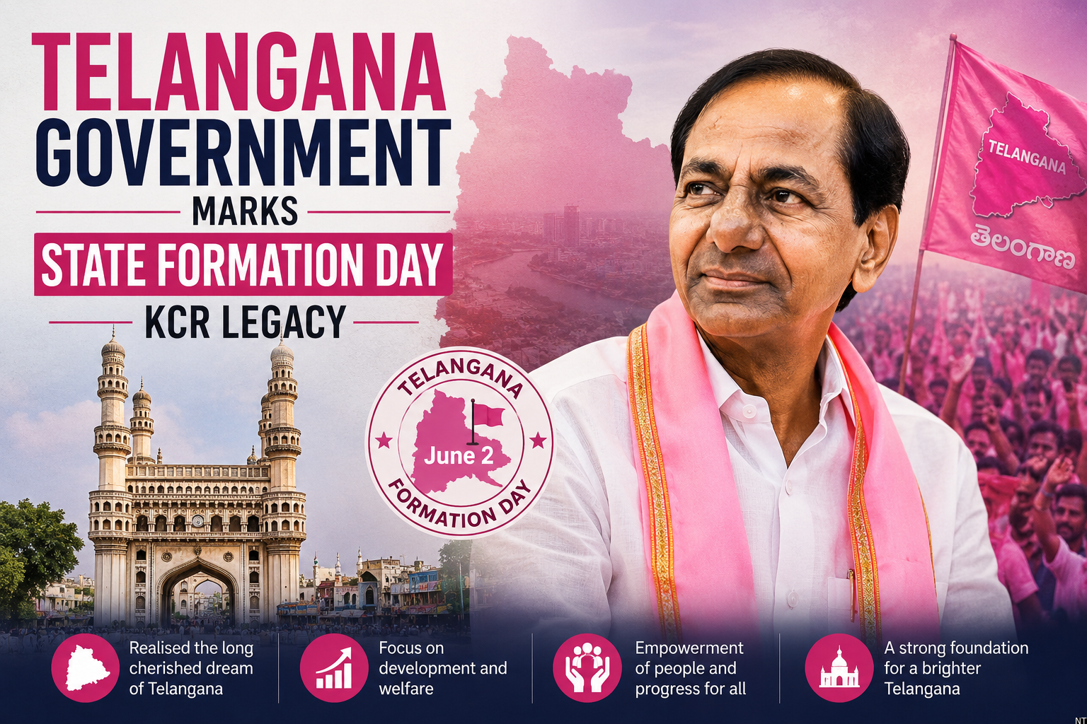 Telangana Government Marks State Formation Day, KCR Legacy