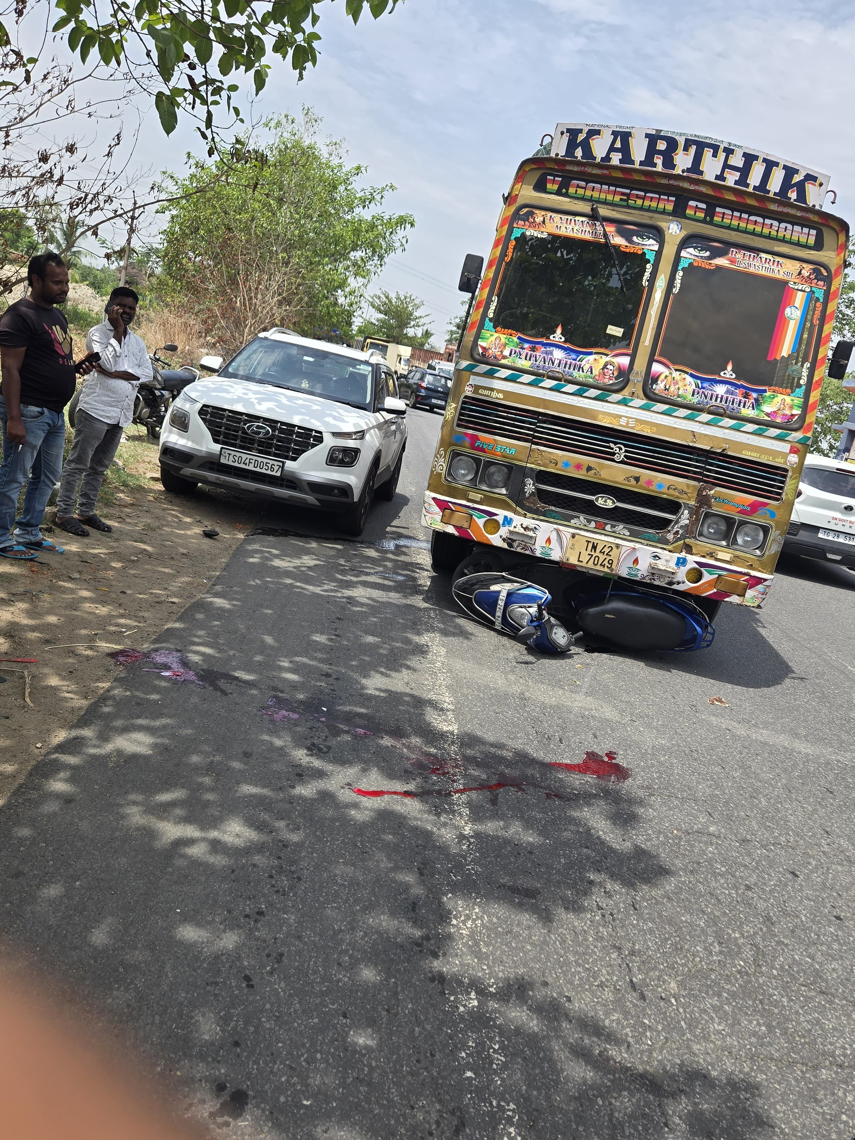 Police Probe Lorry-Scooty Accident Near Marrikunta