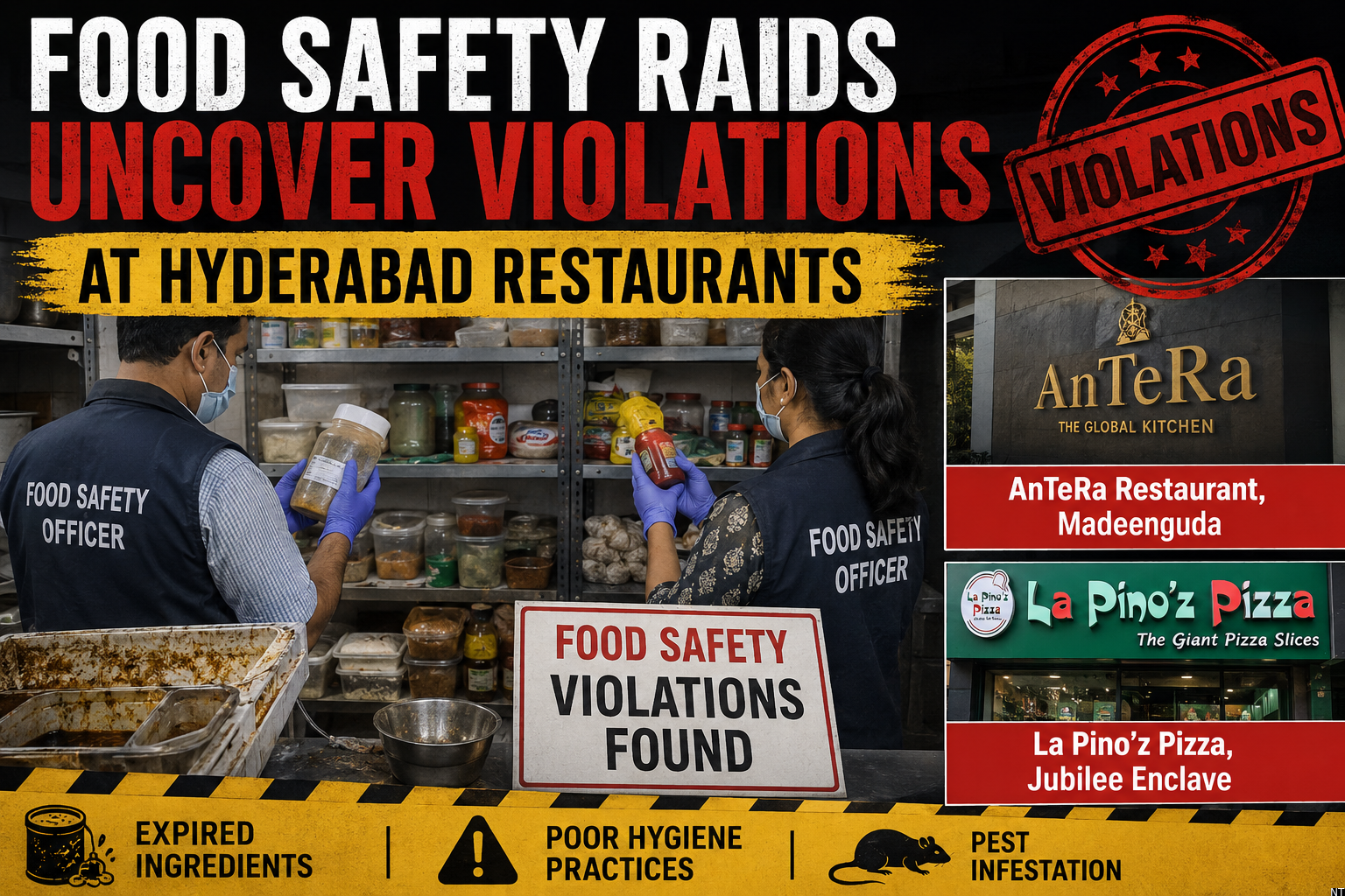 Food Safety Raids Uncover Violations at Hyderabad Restaurants