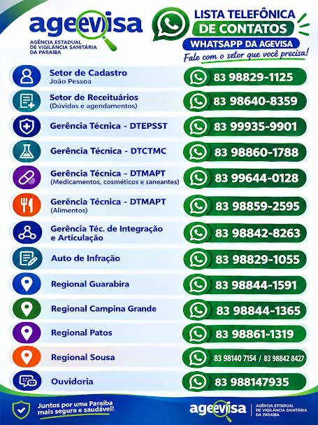 Agevisa-PB suspende plataforma central de atendimento e divulga canais diretos por setor