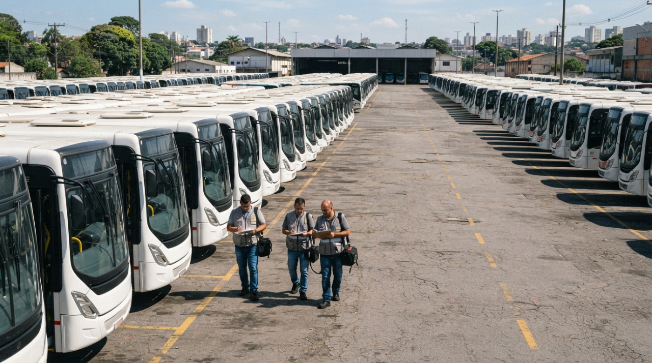 Fiscalização do Procon identifica 544 ônibus parados em garagens de Salvador