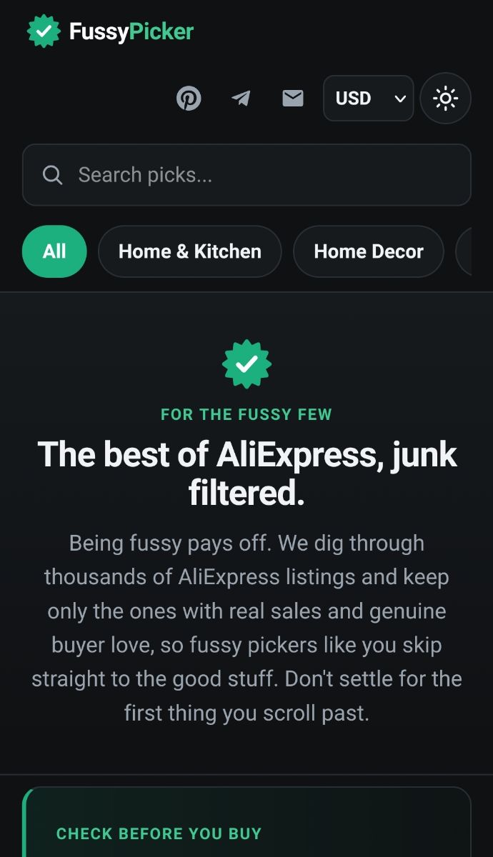 FussyPicker.com - Aliexpress junk filtered