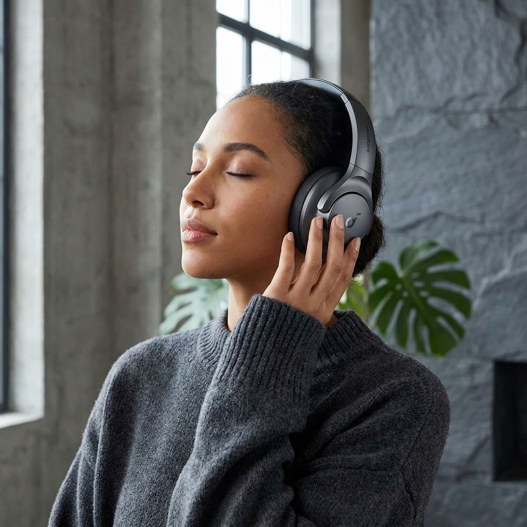 Soundcore by Anker Q20i Hybrid Active Noise Cancelling Headphones, Wireless Over-Ear Bluetooth