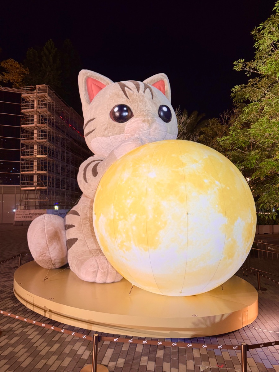 奧海城外的巨型貓喵與月亮🐈